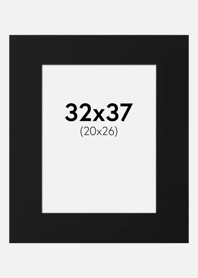 Paspatuuri Musta Standard (Valkoinen keskus) 32x37 cm (20x26)