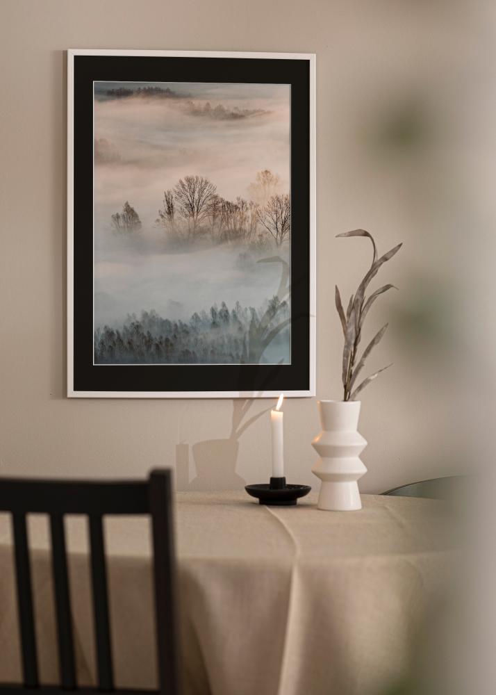 Kehys Kaspar Valkoinen 40x60 cm - Passepartout Musta 30x50 cm