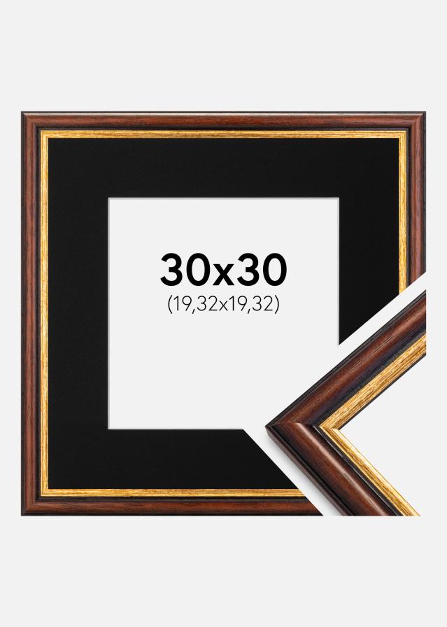 Kehys Siljan Ruskea 30x30 cm - Paspatuuri Musta 8x8 tuumaa