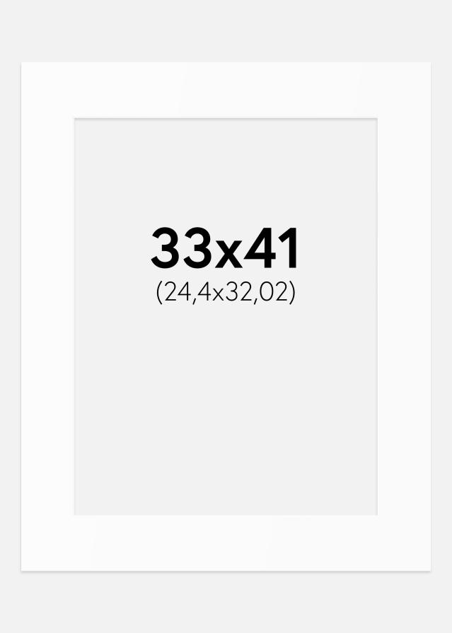 Passepartout Valkoinen Standard (Valkoinen keskus) 33x41 cm (24,4x32,02)
