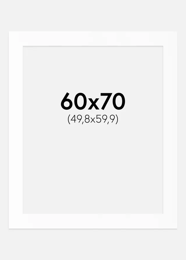 Passepartout Valkoinen Standard (Valkoinen keskus) 60x70 cm (49,8x59,9)