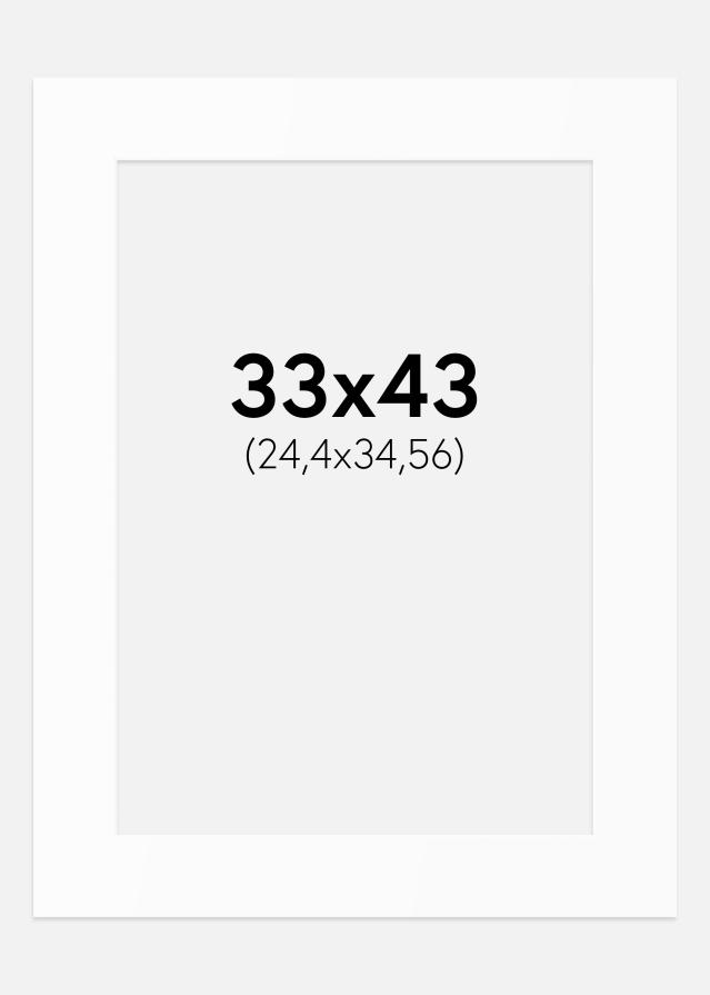 Passepartout Valkoinen Standard (Valkoinen keskus) 33x43 cm (24,4x34,56)