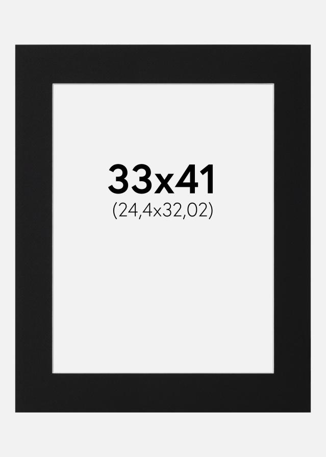 Paspatuuri Musta Standard (Valkoinen keskus) 33x41 cm (24,4x32,02)