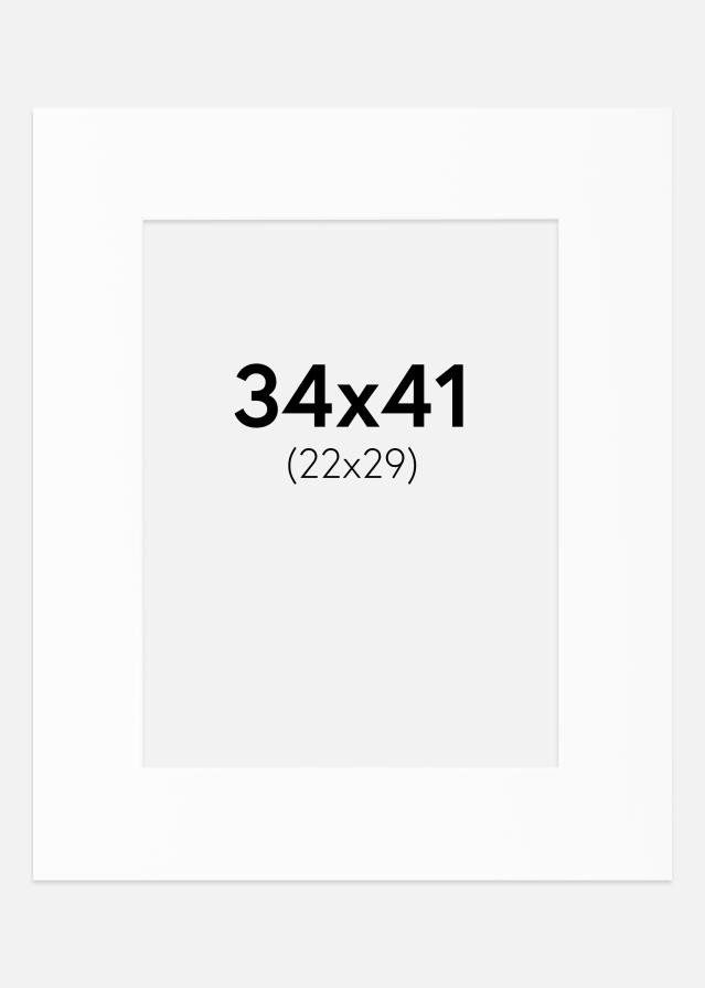 Passepartout Valkoinen Standard (Valkoinen keskus) 34x41 cm (22x29)