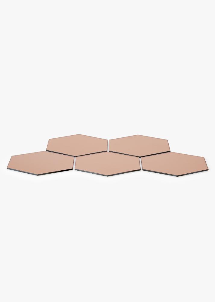 KAILA Peili Hexagon Rose Gold 18x21 cm - 5-pakkaus
