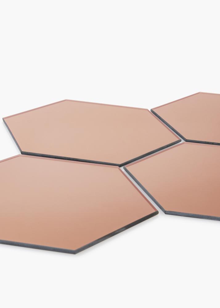 KAILA Peili Hexagon Rose Gold 18x21 cm - 5-pakkaus
