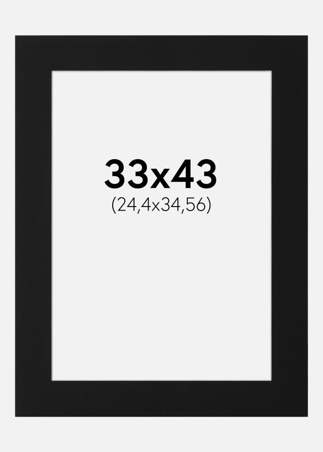 Paspatuuri Musta Standard (Valkoinen keskus) 33x43 cm (24,4x34,56)