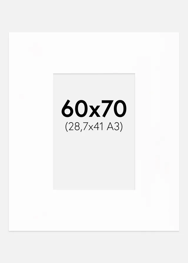 Paspatuuri XXL Standard Valkoinen (Valkoinen Keskus) 60x70 cm (28,7x41 - A3)