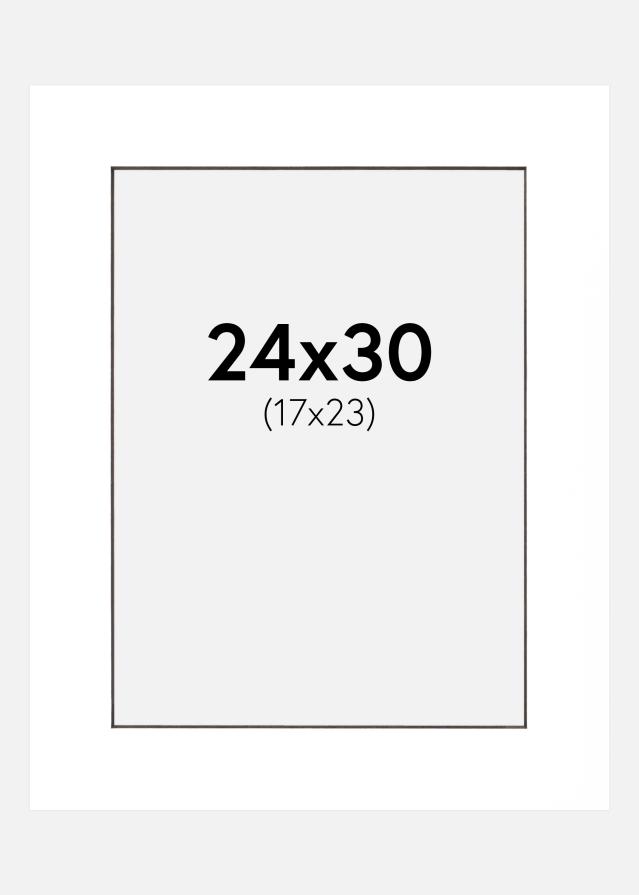 Paspatuuri Valkoinen (Musta keskus) 24x30 cm (17x23 cm)