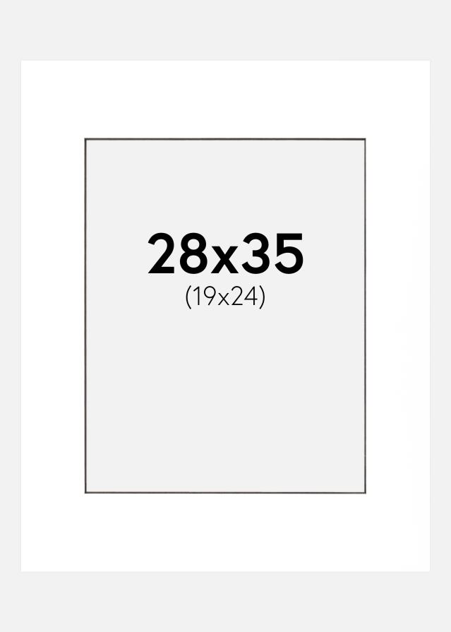 Paspatuuri Valkoinen (Musta keskus) 28x35 cm (19x24 cm)