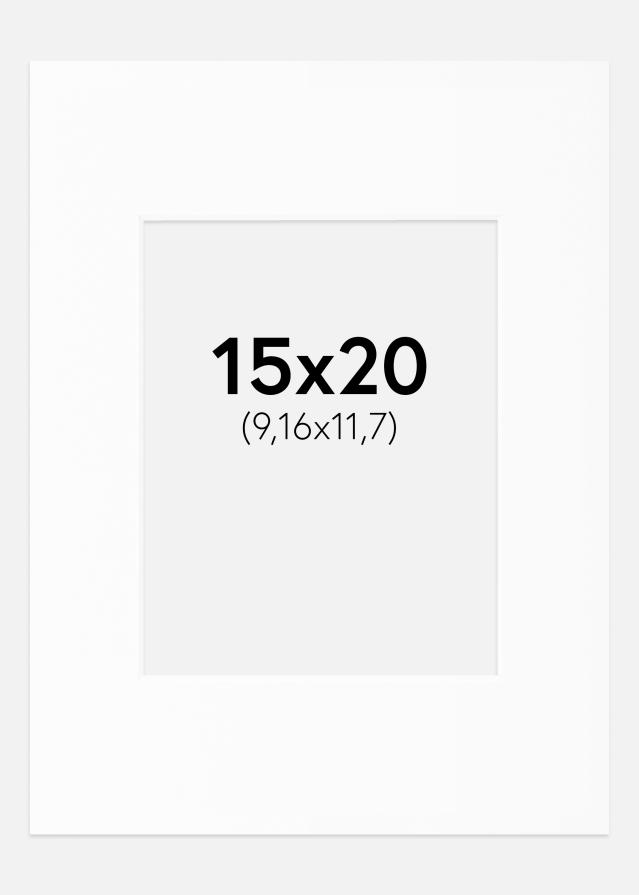 Passepartout Valkoinen Standard (Valkoinen keskus) 15x20 cm (9,16x11,7)