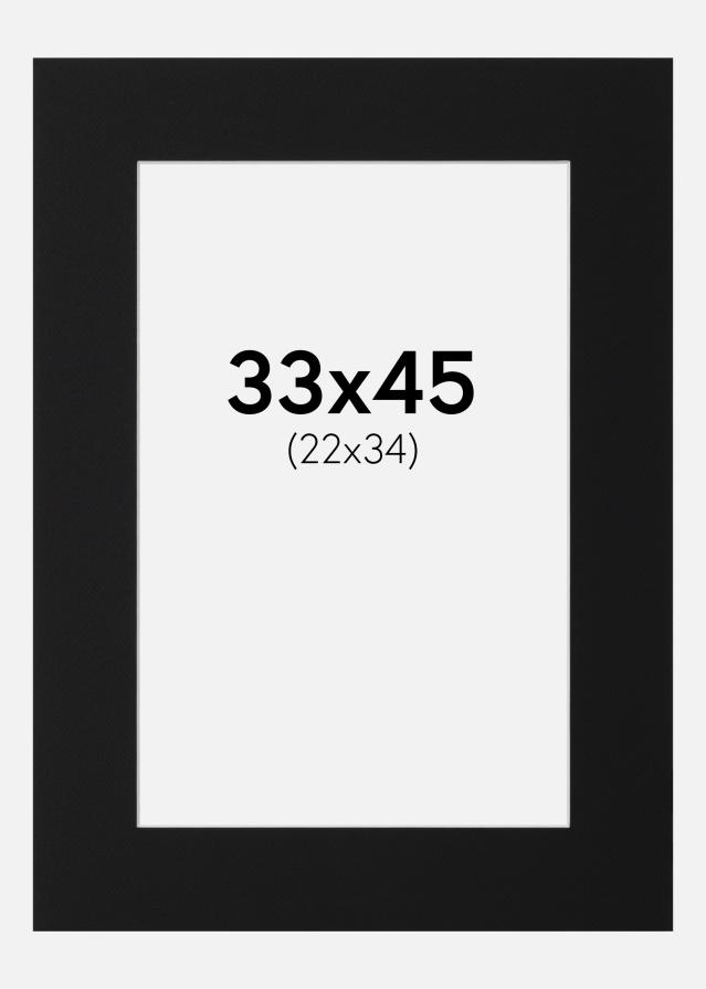 Paspatuuri Musta Standard (Valkoinen keskus) 33x45 cm (22x34)