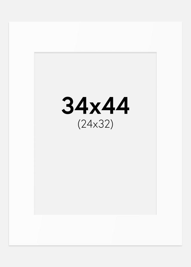 Passepartout Valkoinen Standard (Valkoinen keskus) 34x44 cm (24x32)