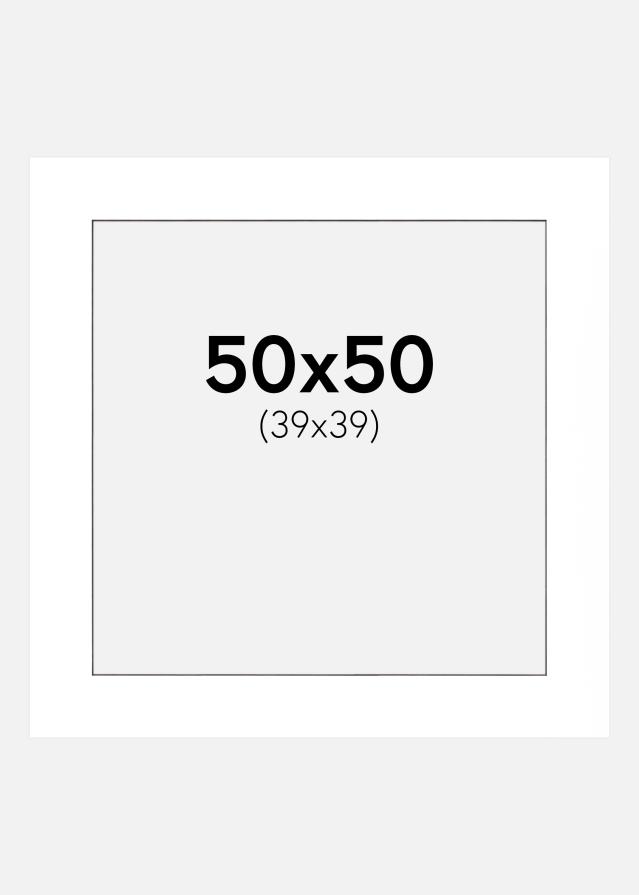 Paspatuuri Valkoinen (Musta keskus) 50x50 cm (39x39 cm)