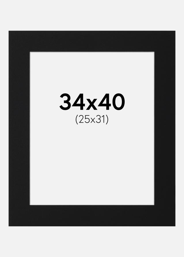 Paspatuuri Musta Standard (Valkoinen keskus) 34x40 cm (25x31)