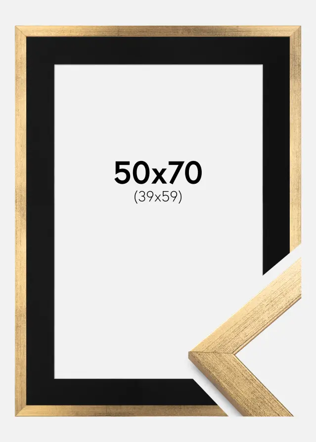 Kehys Stilren Kulta 50x70 cm - Paspatuuri Musta 40x60 cm