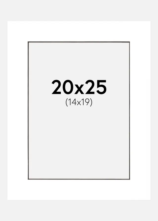 Paspatuuri Valkoinen (Musta keskus) 20x25 cm (14x19 cm)