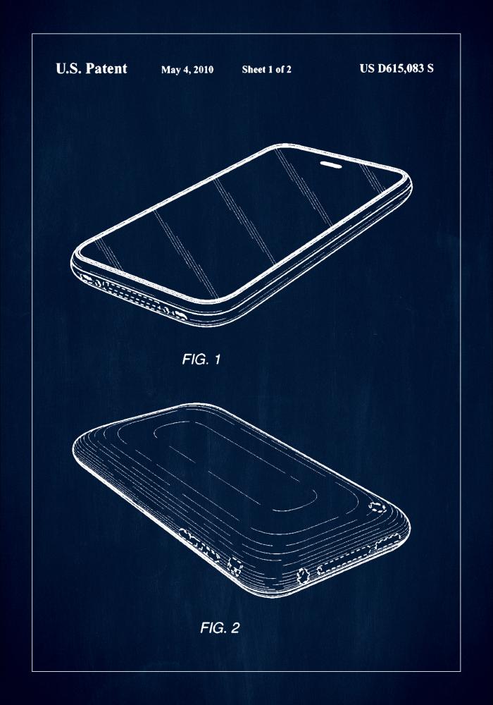 Patent Print - iPhone I - Blue Juliste