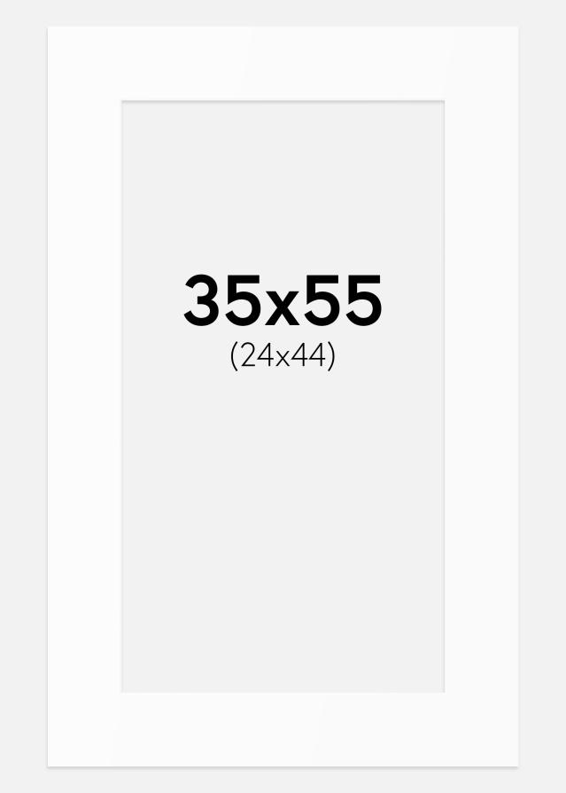 Passepartout Valkoinen Standard (Valkoinen keskus) 35x55 cm (24x44)