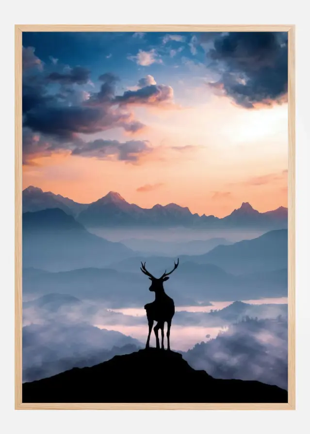 Heavenly Blue Deer Juliste