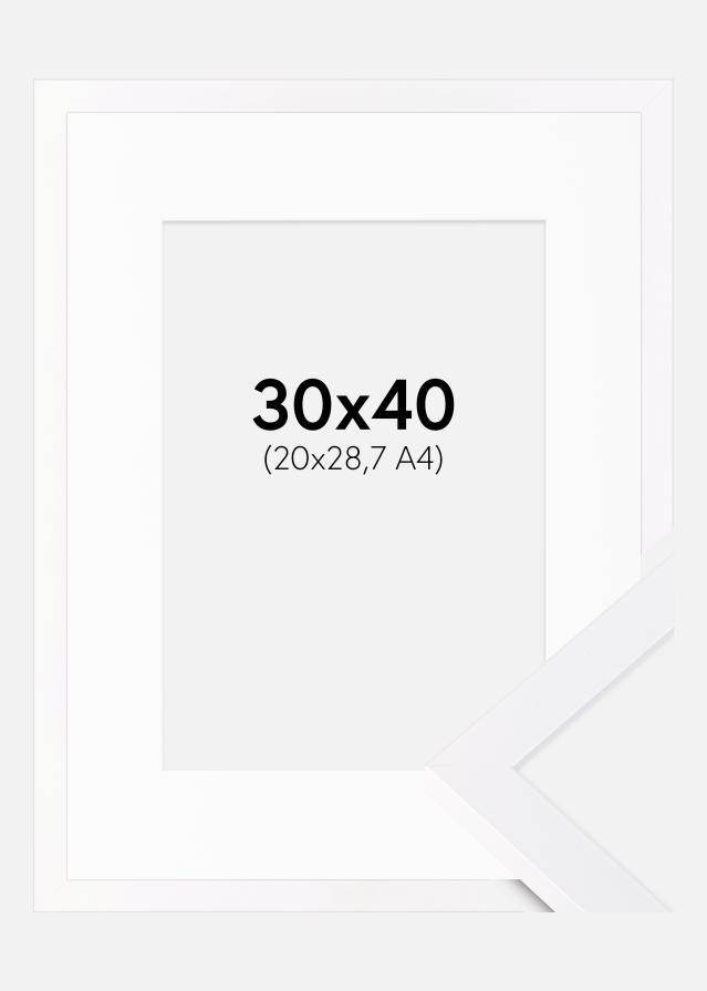Kehys Selection Valkoinen 30x40 cm - Passepartout Valkoinen 21x29,7 cm (A4)