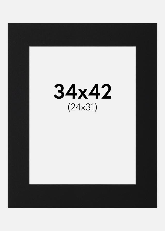 Paspatuuri Musta Standard (Valkoinen keskus) 34x42 cm (24x31)