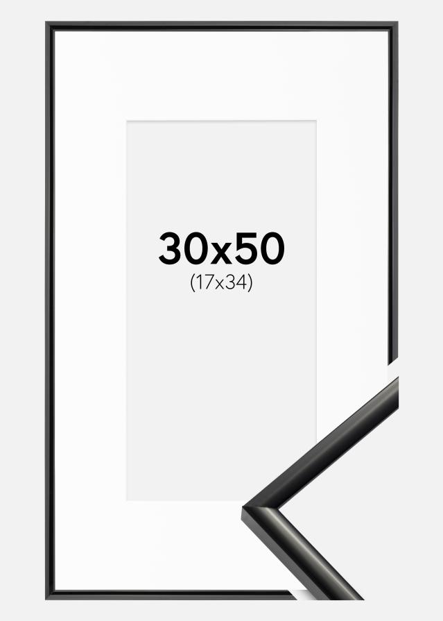 Kehys New Lifestyle Musta 30x50 cm - Passepartout Valkoinen 18x35 cm