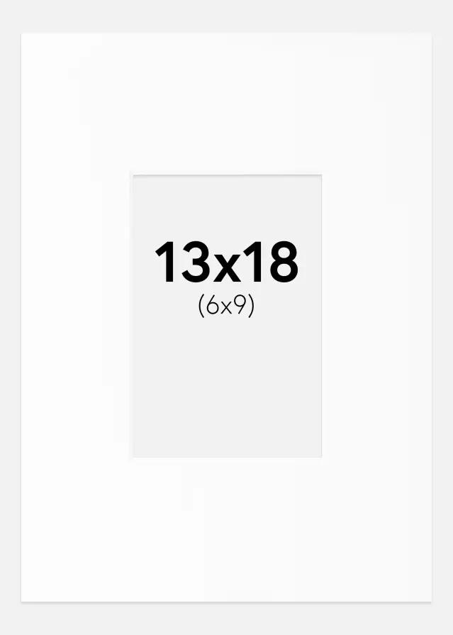 Passepartout Valkoinen Standard (Valkoinen keskus) 13x18 cm (6x9)