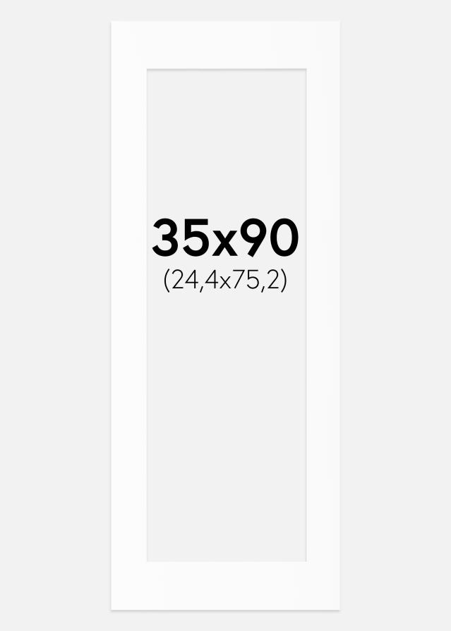 Passepartout Valkoinen Standard (Valkoinen keskus) 35x90 cm (24,4x75,2)