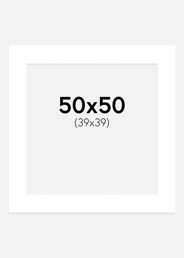 Paspatuuri Supervalkoinen (Valkoisella keskustalla) 50x50 cm (39x39 cm)