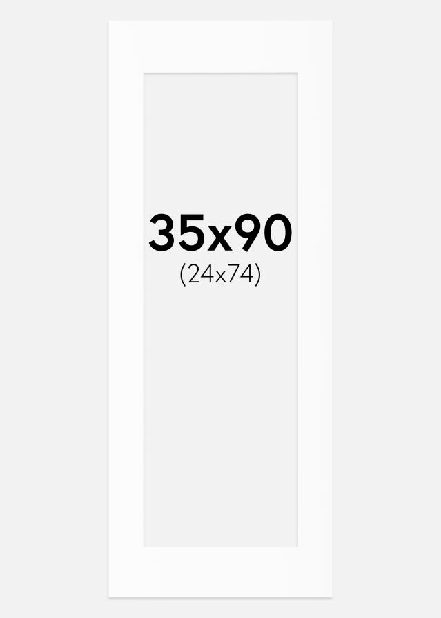 Passepartout Valkoinen Standard (Valkoinen keskus) 35x90 cm (24x74)