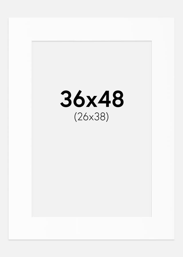 Passepartout Valkoinen Standard (Valkoinen keskus) 36x48 cm (26x38)