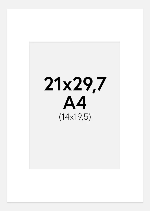 Paspatuuri Supervalkoinen (Valkoisella keskustalla) A4 21x29,7 cm (14x19,5 cm)