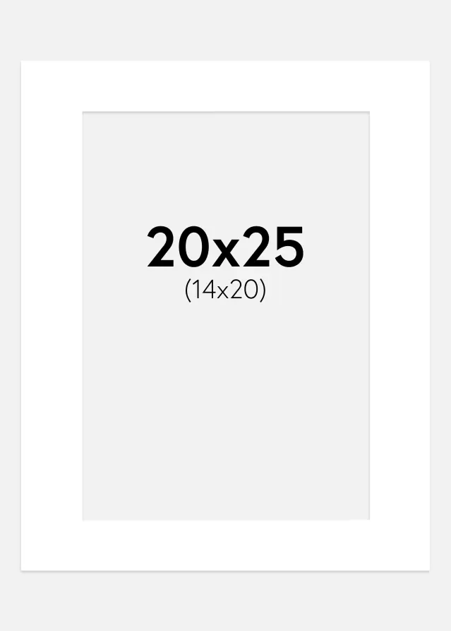 Paspatuuri Supervalkoinen (Valkoisella keskustalla) 20x25 cm (14x20)