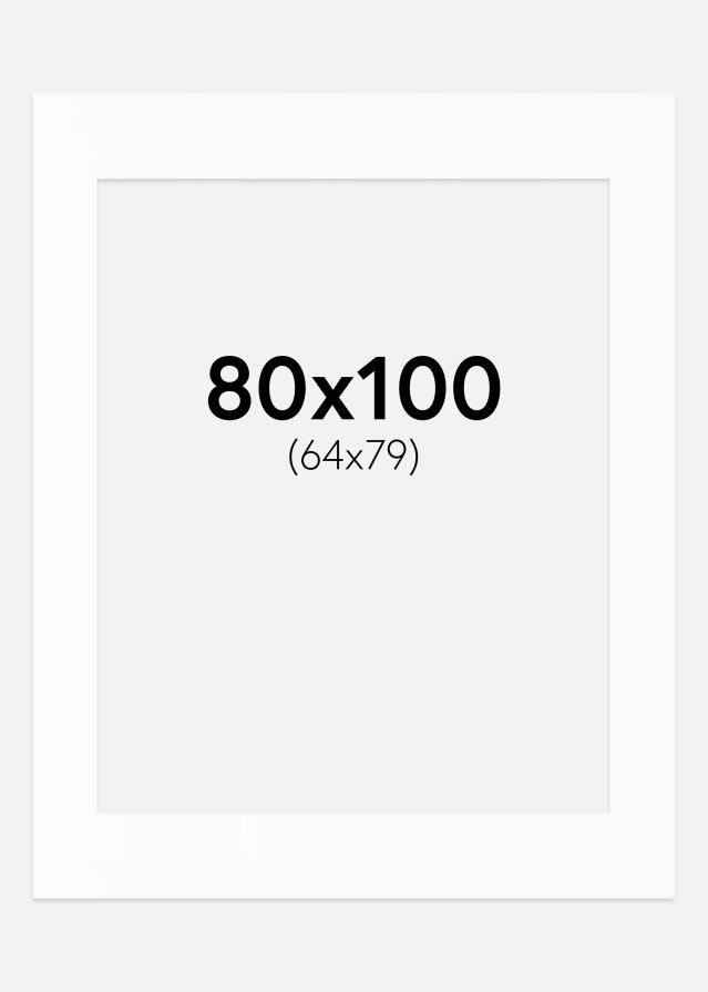 Passepartout Valkoinen Standard (Valkoinen keskus) 80x100 cm (64x79)