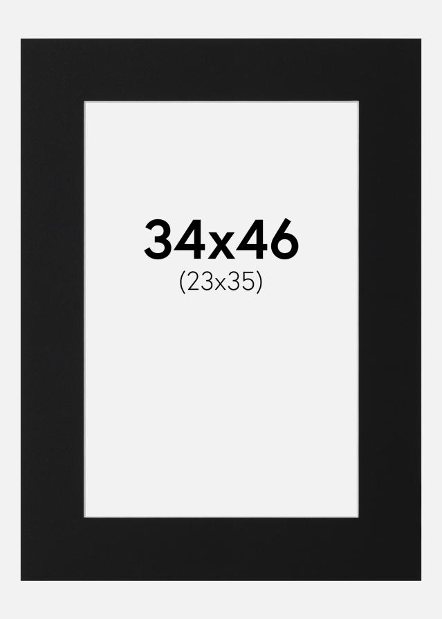 Paspatuuri Musta Standard (Valkoinen keskus) 34x46 cm (23x35)