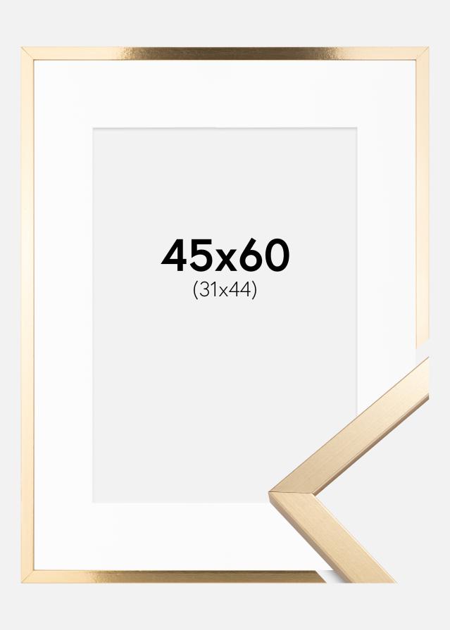 Kehys Trendy Kulta 45x60 cm - Passepartout Valkoinen 32x45 cm