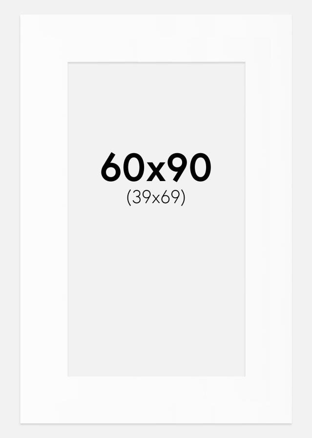 Passepartout Valkoinen Standard (Valkoinen keskus) 60x90 cm (39x69)