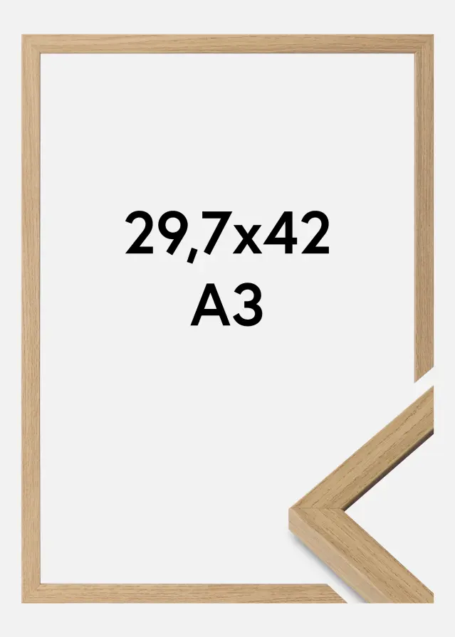 Kehys Ares Akryylilasi Natural Oak 29,7x42 cm (A3)