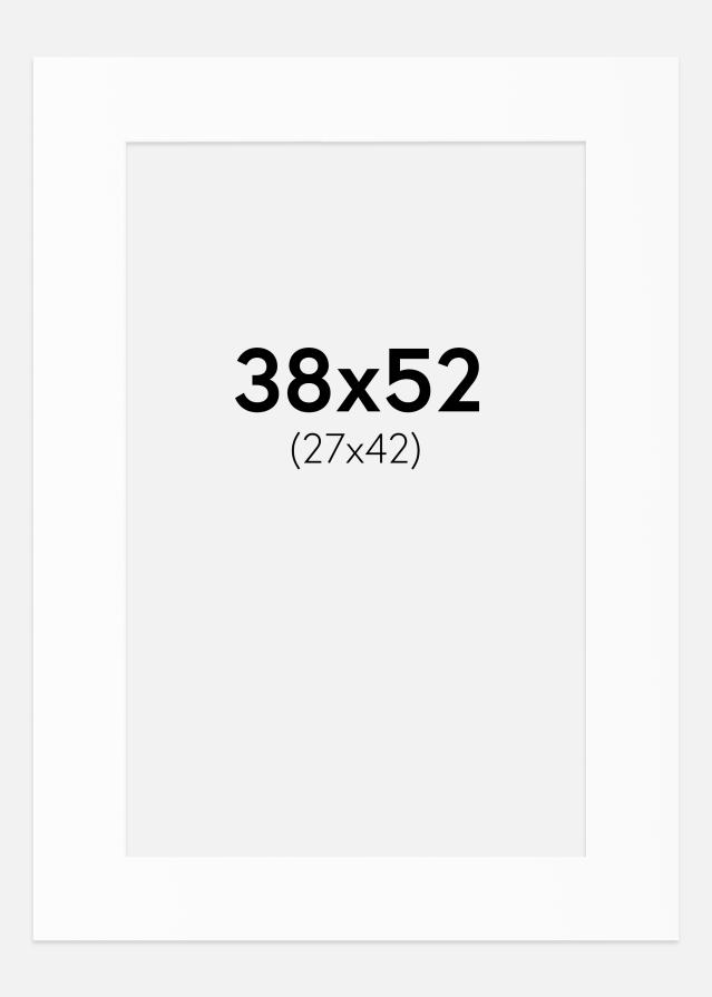 Passepartout Valkoinen Standard (Valkoinen keskus) 38x52 cm (27x42)