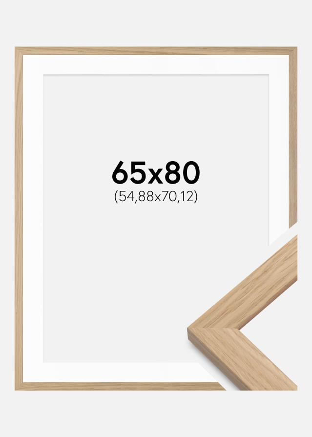 Kehys Oak Wood 65x80 cm - Passepartout Valkoinen 22x28 inches
