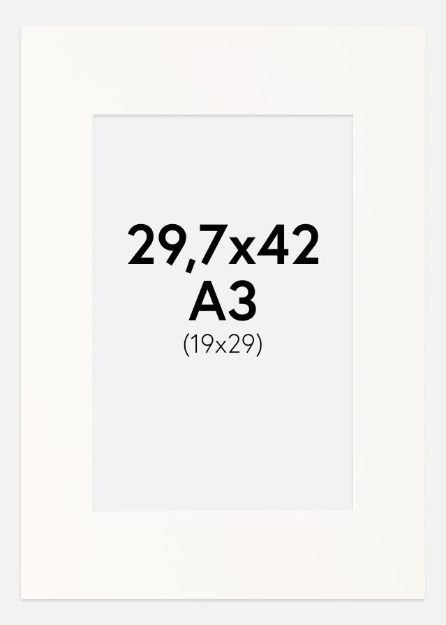 Paspatuuri Antique White (Valkoinen keskus) 29,7x42 cm (19x29)