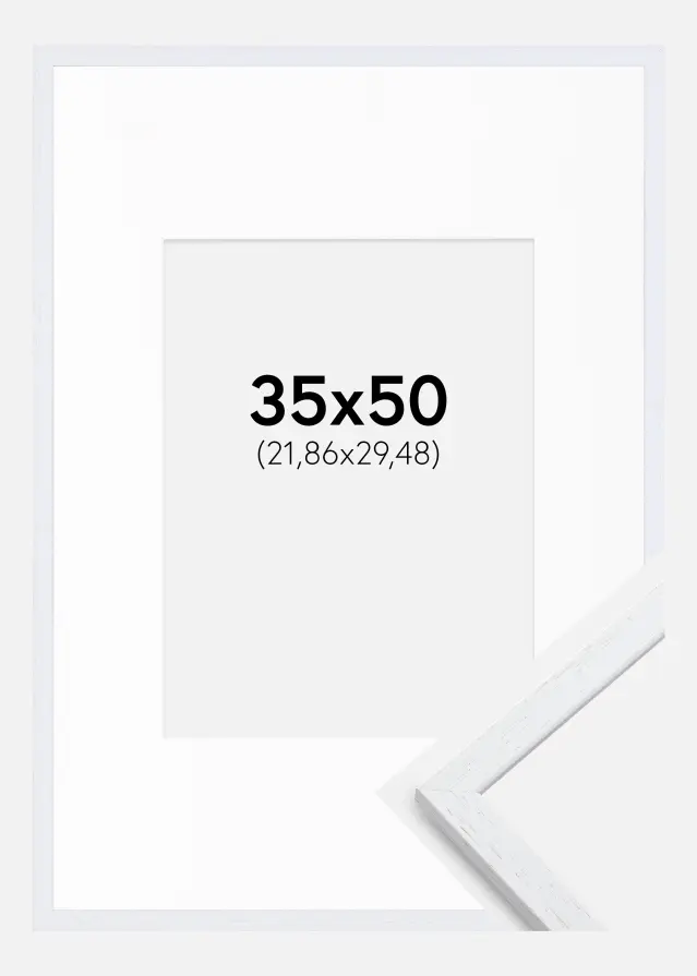 Kehys Edsbyn Warm White 35x50 cm - Passepartout Valkoinen 9x12 inches