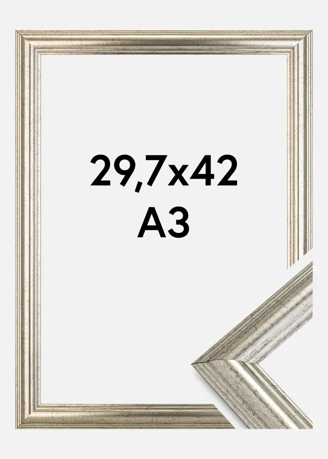 Kehys Västkusten Akryylilasi Hopeanvärinen 29,7x42 cm (A3)