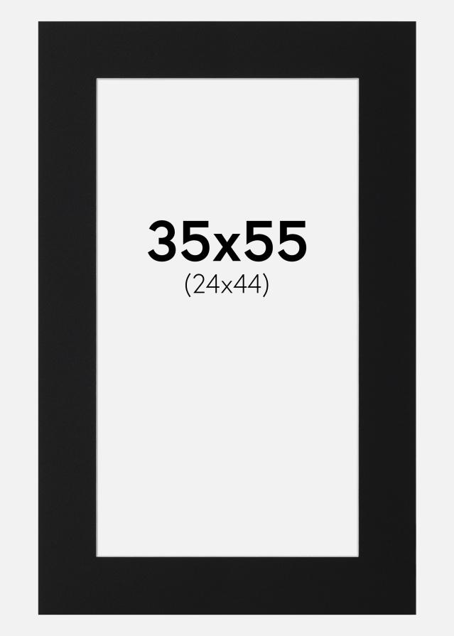 Paspatuuri Musta Standard (Valkoinen keskus) 35x55 cm (24x44)