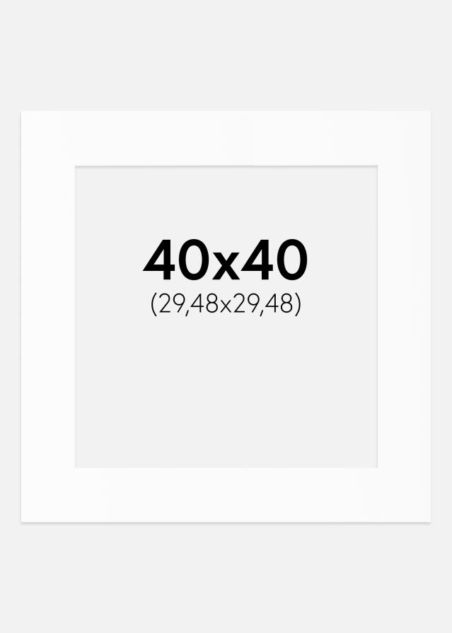 Passepartout Valkoinen Standard (Valkoinen keskus) 40x40 cm (29,48x29,48)