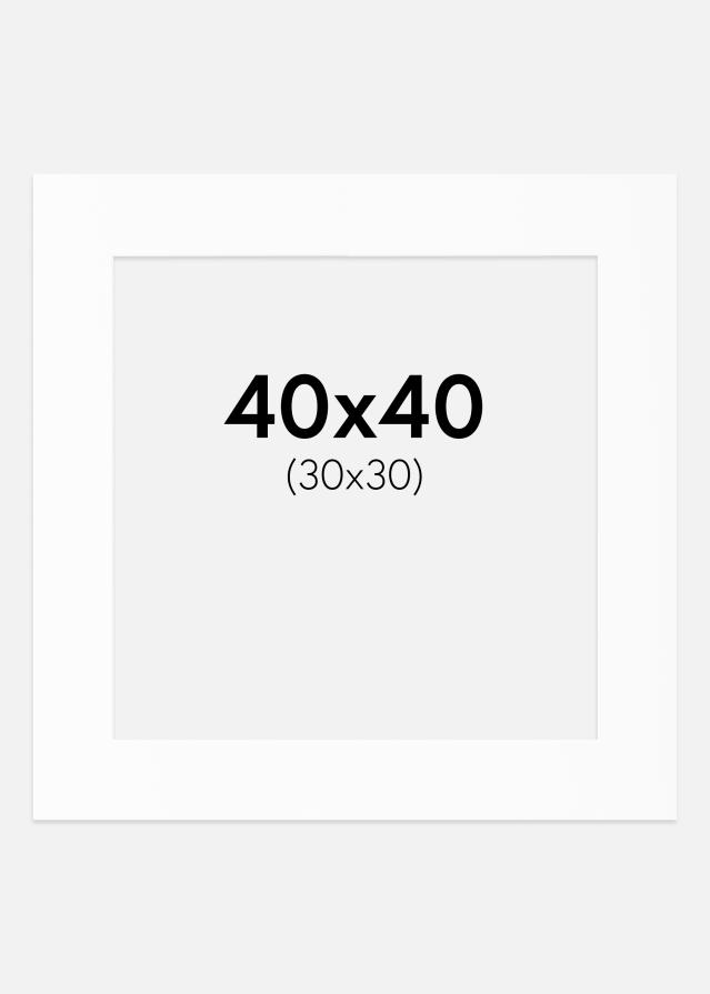 Passepartout Valkoinen Standard (Valkoinen keskus) 40x40 cm (30x30)