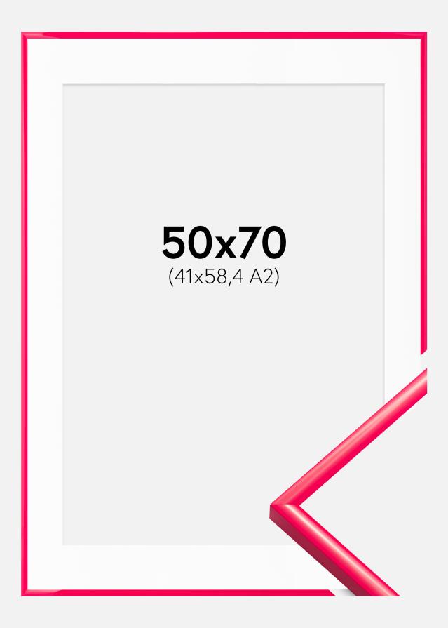 Kehys New Lifestyle Hot Pink 50x70 cm - Passepartout Valkoinen 42x59,4 cm