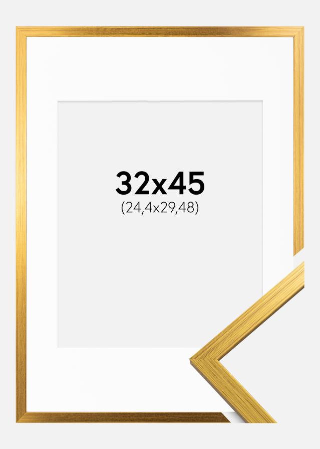 Kehys Edsbyn Kulta 32x45 cm - Passepartout Valkoinen 10x12 tuumaa