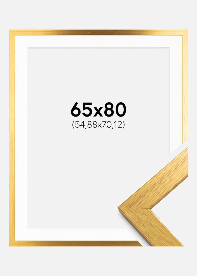Kehys Gold Wood 65x80 cm - Passepartout Valkoinen 22x28 inches